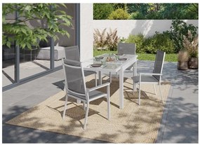 Livarno home Hliníkový záhradný rozkladací stôl Houston, biely/bledosivý  (100385876)