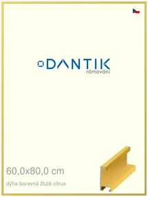 DANTIK rám na obraz 60x80 | ALU Dýha barevná žlutá citrus (Plexi Čiré)