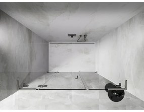 Mexen Lunar L, ľavé otočné sprchové dvere 120 cm, 8mm číre sklo, oceľový profil, 834SL-120-050-97-00-L