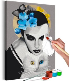 Obraz - maľovaný podľa čísel Lady With Cat
