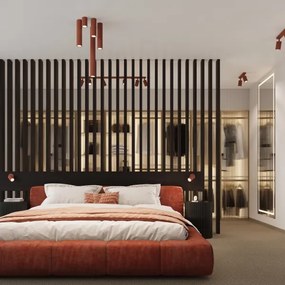 Sollux SL.1627 - Bodové svietidlo KARBON 1xGU10/10W/230V 30 cm červená