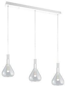 Biele LED závesné svietidlo so skleneným tienidlom Cipera – CINQUE