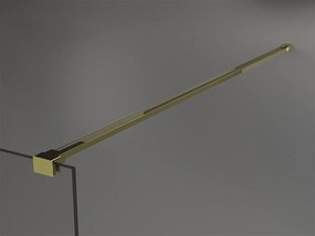 Mexen Kioto, priechodná sprchová zástena 100 x 200 cm, 8mm sklo číre, čierny vzor-zlatá, 800-100-002-50-70