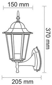 Vonkajšie nástenné svietidlo 1xE27/20W/230V IP43 patina