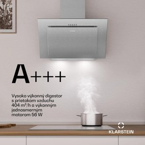 Klarstein Athena komínová digestorová kapucňa | odťahový a recirkulačný režim | 254 m³/h | 56 W | 60 cm