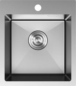 Mexen Solix, 1-komorový nerezový drez 400 x 450 mm, brúsená oceľ, 6401401000-01