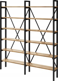 Regál Loft industriálny na knihy dub D6-40 200 cm