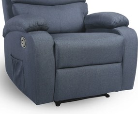 Relaxačné polohovacie TV kreslo VELORA — látka, tmavosivá, nosnosť 130 kg