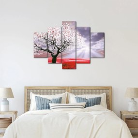 Červený obraz stromu (150x105 cm)