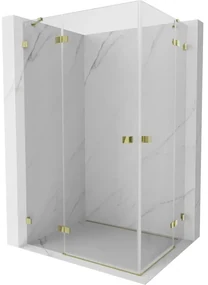 Mexen Lunar Duo, výklopný sprchový kút 110 x 85 cm, 8mm číre sklo, zlatý profil, 834-110L-085P-50-00