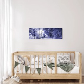 Obraz - Čarovná zimná noc (s hodinami) (90x30 cm)