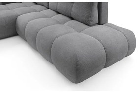 Rozkladacia rohová čalúnená sedacia súprava s úložným priestorom v tvare L ALMADA ľavá sivá