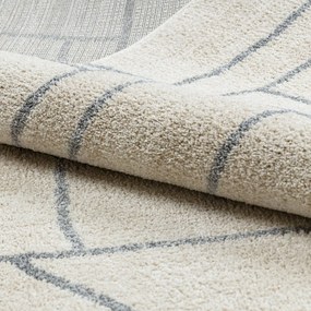 Dywany Łuszczów, Kusový koberec Fusion 0806 cream/l. grey, 200x290, biela, kancelária