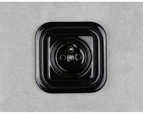 Elhard Štvorcová keramická zásuvka, čierna - kompletná KV6100B