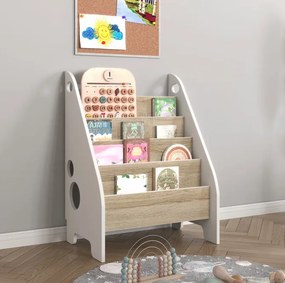 Praktická bibliotéka Montessori pre deti - sonoma + biela