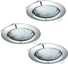 Eglo 94236 - SADA 3x LED zapustených stropných svietidiel PENETO 3xGU10-LED/3W/230V