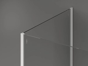 Mexen Kioto, 3-stenová sprchová zástena Walk-In 135 x 80 x 30 cm, 8mm číre sklo, biely profil, 800-135-080-221-20-00-030