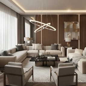 Toolight Toolight, LED závesné osvetlenie 60cm, 38W, 3500lm + diaľkové ovládanie, LHJ045-CP2, brúsená oceľ, OSW-50050