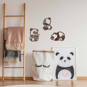 Nástěnná kovová dekorace Rusty Panda vícebarevná