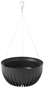 Závesný kvetináč STRIPPED ECO 24 cm čierny