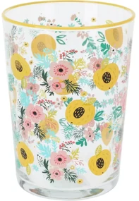 4-dielna súprava pohárov Flowers & Fruits 510 ml, žltá