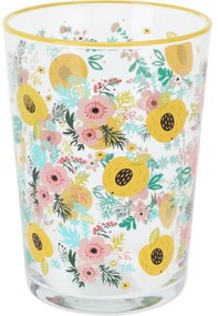 4-dielna súprava pohárov Flowers & Fruits 510 ml, žltá
