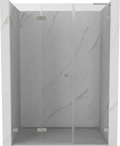 Mexen Lunar-F, L skladacie ľavé sprchové dvere 140 cm, 8mm číre sklo, oceľový profil, 836SL-140-050-97-00-L