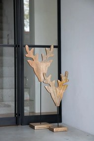 Dekorácia hlava jeleňa z mangového dreva na podstavci Deer - 40*20*90cm