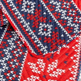 Červený vianočný prehoz na posteľ so severským vzorom Šírka: 200 cm | Dĺžka: 220 cm