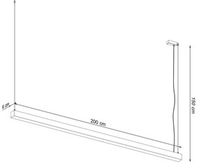 Závesné LED svietidlo Pinne 200, 1x LED 50w, 3000k, b