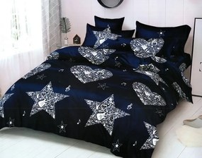 Obliečky zo syntetickej bavlny s dizajnom srdiečok a hviezdičiek Rozmer: 200x220 cm | 2 x 70x80 cm