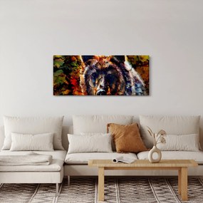 Obraz - Medveď, maľba (120x50 cm)