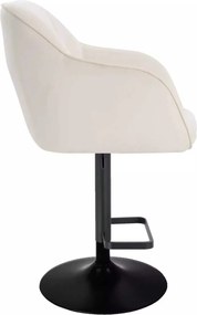 LuxuryForm DESIGN Barová stolička AVOLA VELUR na čiernom tanieri - biela