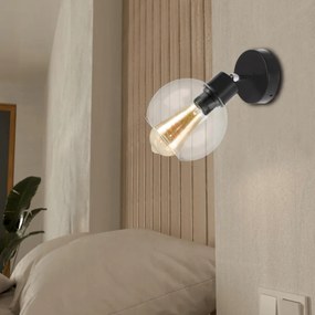 BERGE LED nástenné / stropné svietidlo E27, priehľadná sklenená guľa