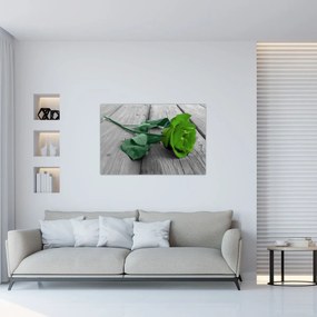 Obraz - Zelená ruža (90x60 cm)