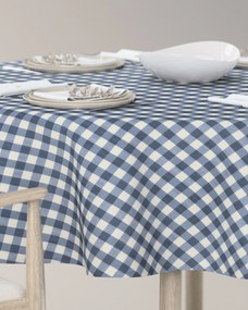 Obrus okrúhly farba produktu tmavomodrá látka vzorované
