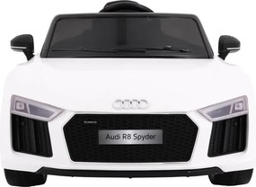 Ramiz Elektrické autíčko Audi R8 Spyder pre deti biele + diaľkové ovládanie