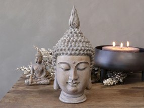 Béžová antik dekorácia hlava Budha - 11*15*28 cm
