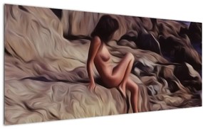 Obraz - Maľba ženy (120x50 cm)