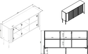 Komoda Vera 150 cm kašmírová