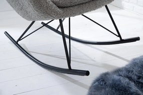Hojdacie kreslo Scandinavia Swing šedá plyšová látka
