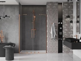 Mexen Velar Duo, posuvné dvere do otvoru 150x200 cm, 8mm číre sklo, medená matná, 871-150-000-02-65