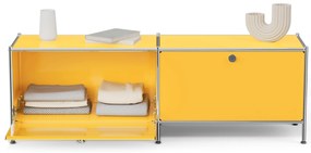 Kovová nízka skrinka »CN3« s výklopnými priehradkami, žltá