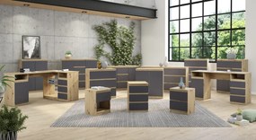 Skrinka so šuplíkom Carlos, dub artisan/grafit, 80 cm