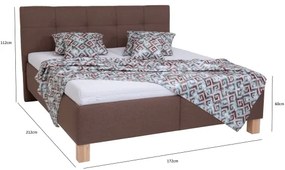 Čalúnená posteľ s matracom a úložným priestorom MARIA 160x200 cm hnedá