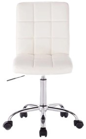 LuxuryForm DESIGN Stolička TOLEDO na striebornej podstave s kolieskami - biela