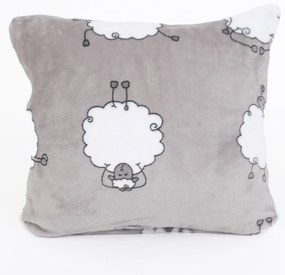 Obliečka na vankúšik mikroplyš Exclusive 40 × 40 cm - Ovečky morning yoga sivé