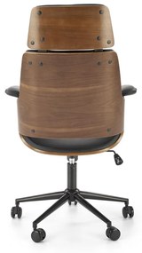 Kancelárske kreslo Weber, čierna / orech