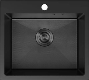 Mexen Solix, 1-komorový nerezový drez 500 x 450 mm, čierna, vzor voština, 6402501000-70HC