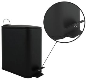 Matne čierny nášľapný oceľový odpadkový kôš 5 l Erik – Spirella